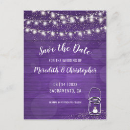 Postal De Anuncios Violeta boda rusa Mason Jar Ahorra la fecha