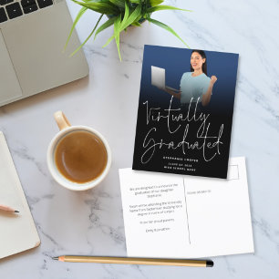 Postal De Anuncios Virtually Graduated Foto 2022 Graduación Negra