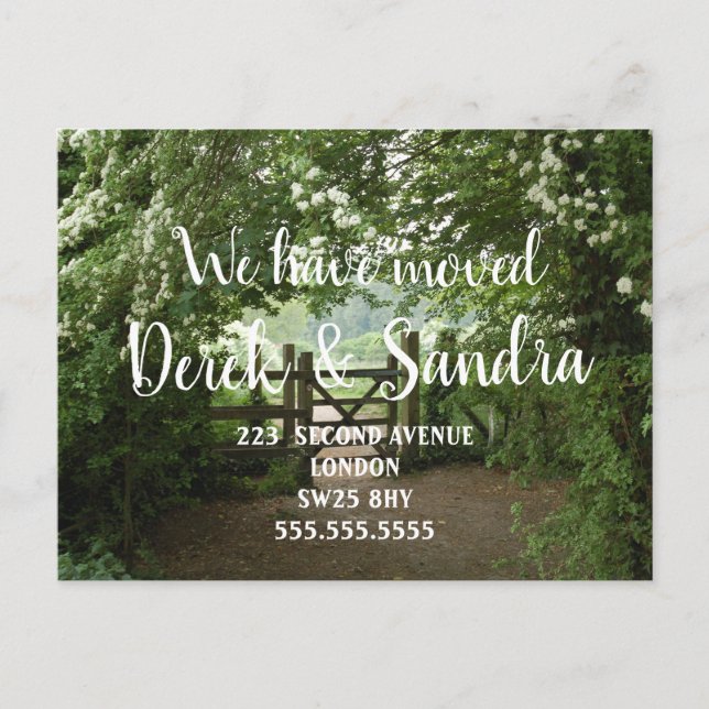 Postal De Anuncios Vista del campo Cambio de dirección mudanza de cas (Anverso)