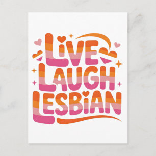 Postal De Anuncios Vive Ríe Lesbiana Divertida Comunidad LGBTQ
