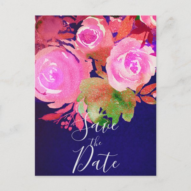 Postal De Anuncios Vívida Floral Violeta Moderna de Primavera para Sa (Anverso)