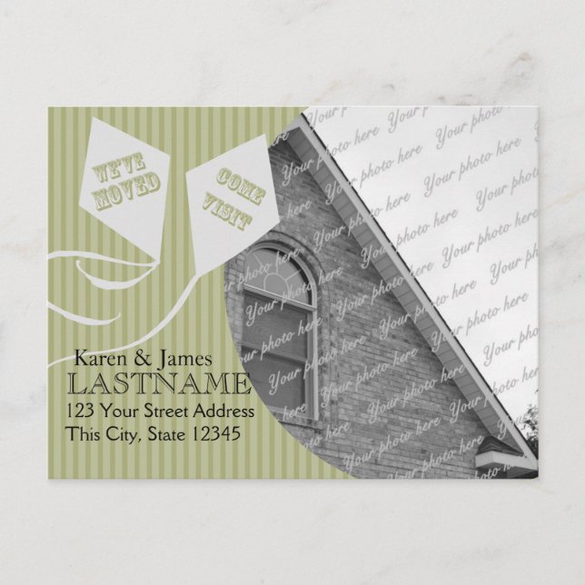 Postal De Anuncios Volantes de cambio de dirección con foto (Anverso)