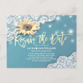 Postal De Anuncios Volver a guardar los girasoles de postergación del