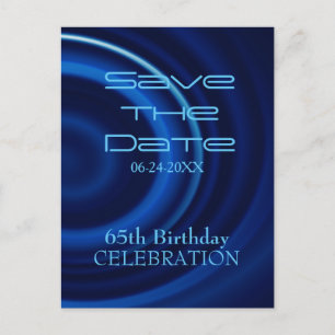 Postal De Anuncios Vortex 65th Birthday Save the Date Postcard