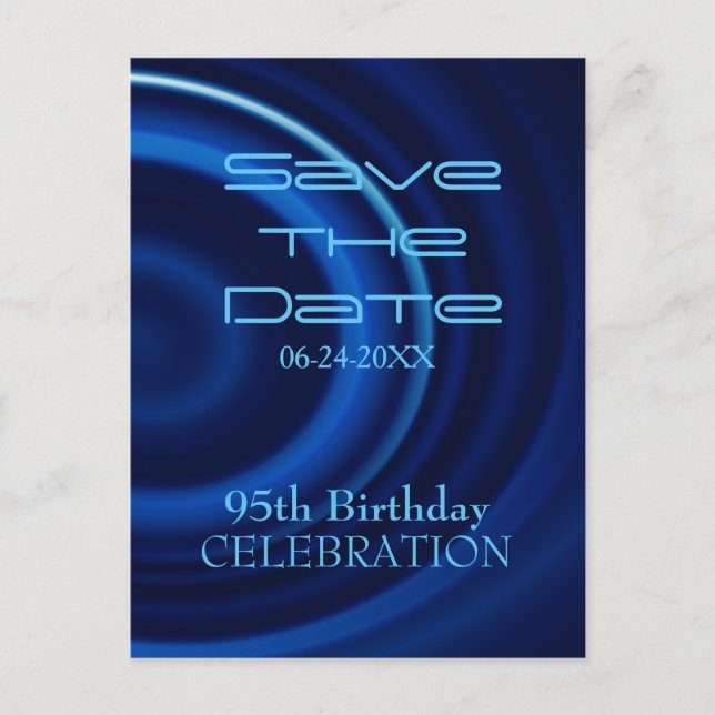 Postal De Anuncios Vortex 95th Birthday Save the Date Postcard (Anverso)