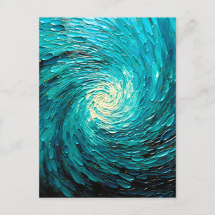 Postal De Anuncios Vórtice abstracto del océano turquesa