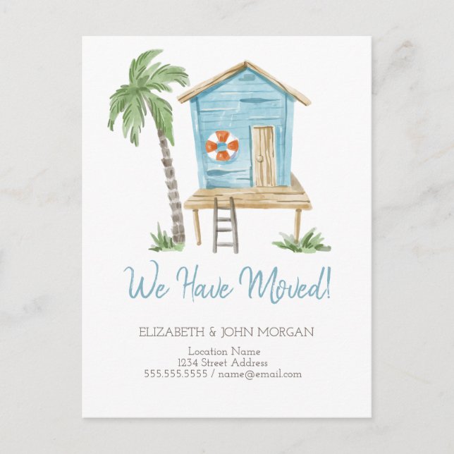 Postal De Anuncios Watercolor Palm Beach House (Anverso)
