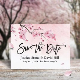 Postal De Anuncios Watercolor Pink Floral Wedding Save the Date