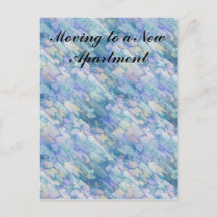 Postal De Anuncios Watercolor Retro Blue Apartment Cambio de direcció