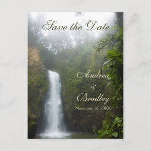 Postal De Anuncios Waterfall Save the Date Postcard
