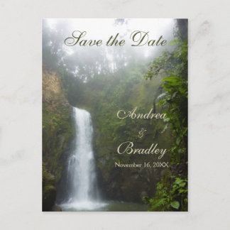 Postal De Anuncios Waterfall Save the Date Postcard