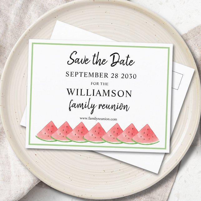 Postal De Anuncios Watermelon Family Reunion Save The Date  (Subido por el creador)