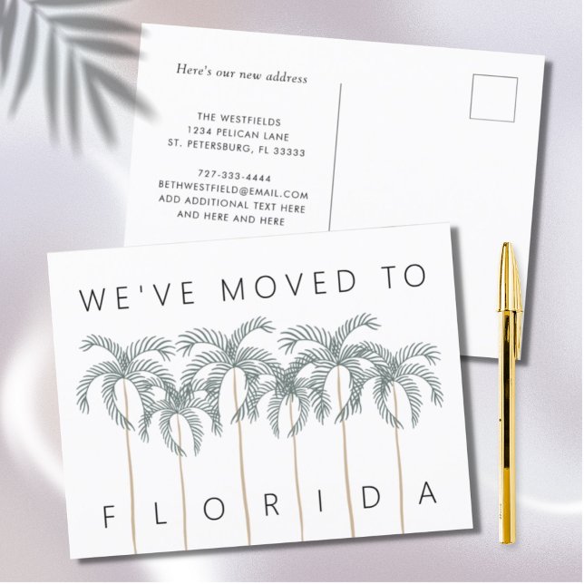 Postal De Anuncios We Moved to Florida Palm Trees New Address (Subido por el creador)