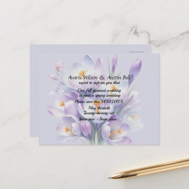 Postal De Anuncios Wedding Postponement Fall Colors (Anverso/Reverso In Situ)