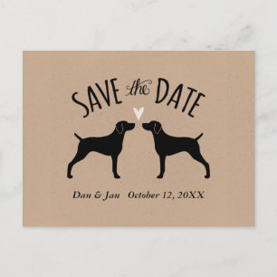 Postal De Anuncios Weimaraner Silhouettes Wedding Save the Date