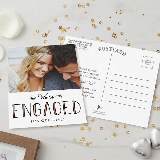 Postal De Anuncios We're Engaged | Engagement Announcement (Subido por el creador)