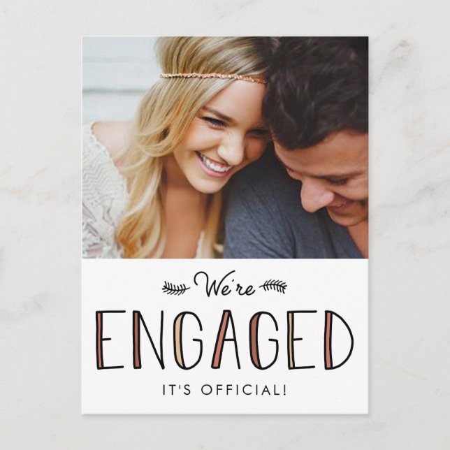 Postal De Anuncios We're Engaged | Engagement Announcement (Anverso)