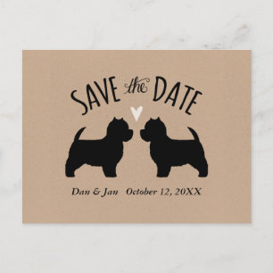 Postal De Anuncios Westie Silhouettes Wedding Save the Date