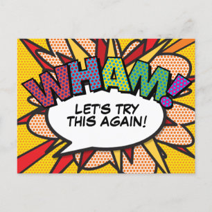 Postal De Anuncios WHAM Cambio de Fecha de Cómic Arte Pop