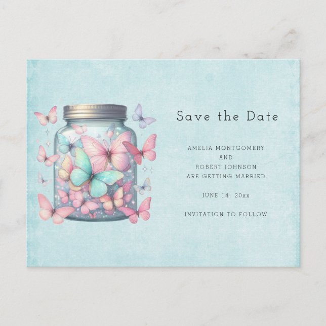 Postal De Anuncios Whimsical Butterflies in a Jar (Anverso)