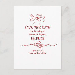 Postal De Anuncios Whimsical Funky Hand Drawn Save The Date