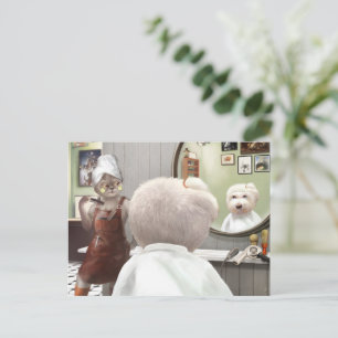 Postal De Anuncios Whimsical Mascota Barber Shop