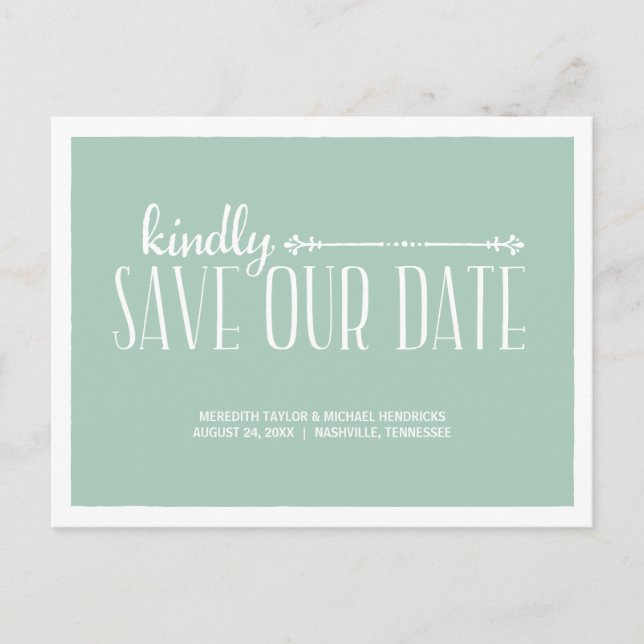 Postal De Anuncios Whimsical Rustic Save the Date (Anverso)