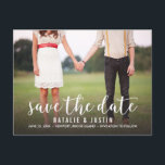 Postal De Anuncios Whimsy Photo Save the Date Anunciation<br><div class="desc">Brillante y elegante ahorran el anuncio de la fecha con una foto con un guión blanco moderno de caligrafía.</div>