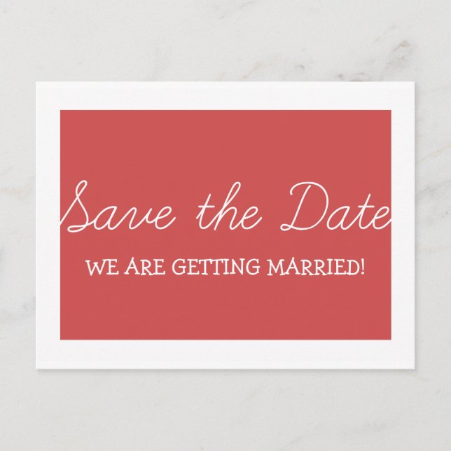 Postal De Anuncios Whimsy Save the Date Postcard, rojo (Anverso)