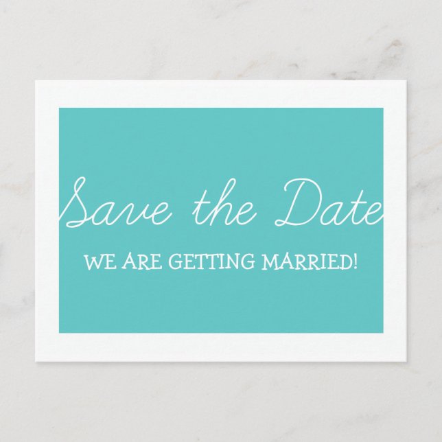 Postal De Anuncios Whimsy Save the Date Postcard, turquesa (Anverso)
