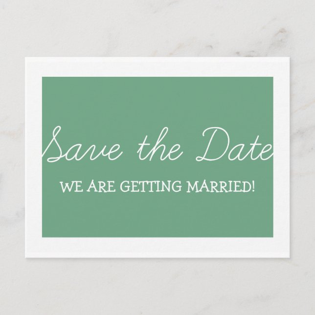 Postal De Anuncios Whimsy Save the Date Postcard, verde (Anverso)