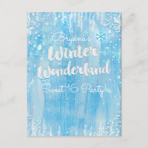 Postal De Anuncios Winter Wonderland Frozen Blue Event Save the Date