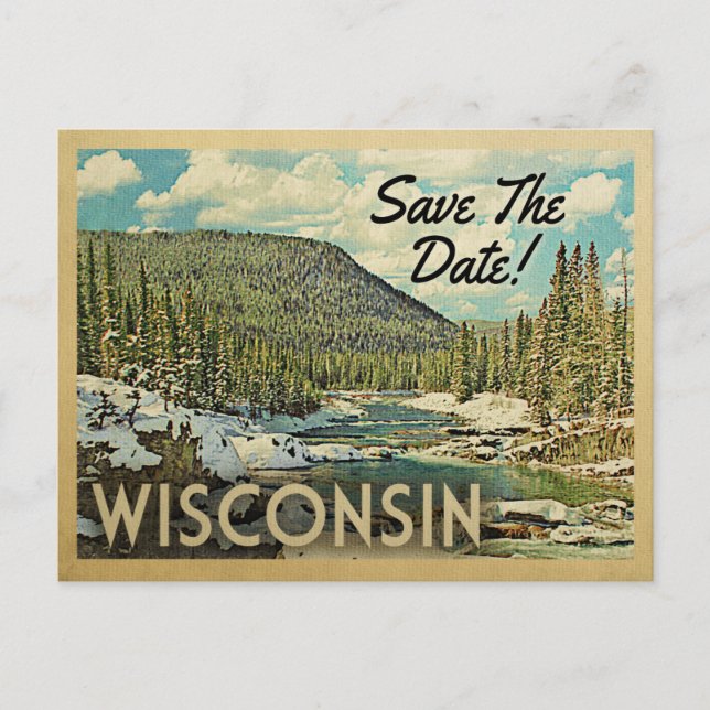 Postal De Anuncios Wisconsin Salva La Nieve Del Río De Las Montañas (Anverso)
