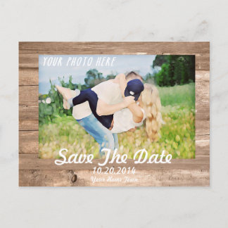 Postal De Anuncios Wooden Save the date White