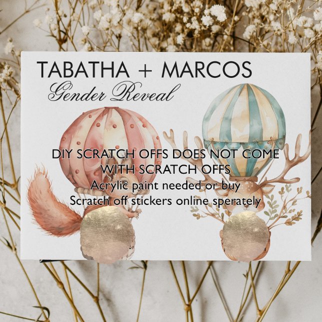 Postal De Anuncios Woodland Animal Baby Reveal Game DIY Scratch Cards (Subido por el creador)