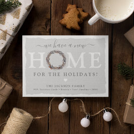 Postal De Anuncios Wreath de invierno, nuevo hogar para las vacacione