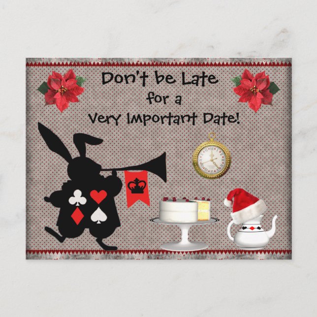 Postal De Anuncios Xmas Wonderland Conejo Salva la Fecha Baby Shower (Anverso)