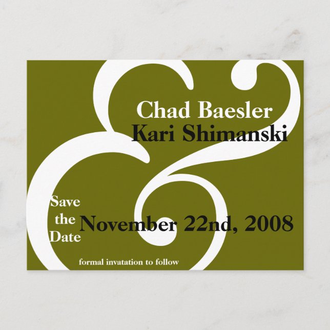 Postal De Anuncios ¡Y guarda la fecha! verde (Anverso)