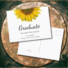 Postal De Anuncios Yellow Sunflower Class of 2023 Graduation 