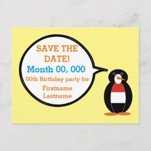 Postal De Anuncios Yemení hablando de la señora Penguin personalizada