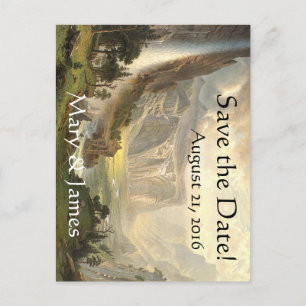 Postal De Anuncios Yosemite Waterfall Vista Save the Date Postcard