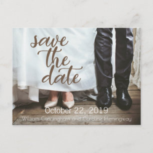 Postal De Anuncios Zapatos Rústicos de Novios para Anunciar la Fecha 