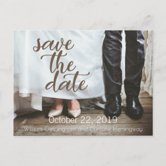 Postal De Anuncios Zapatos Rústicos de Novios para Anunciar la Fecha