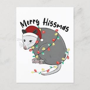 Postal De Anuncios Zarigüeya Come Basura Luces de Navidad Merry Hissm