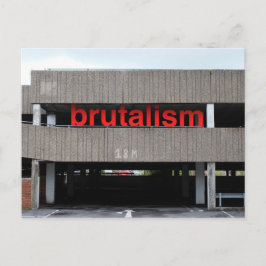 Postal de aparcamiento de coches de Brutalismo