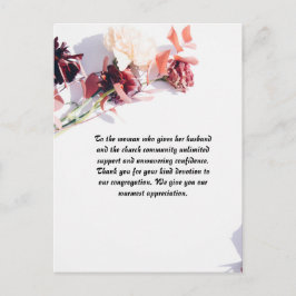 Postal de apreciación de esposa del pastor persona