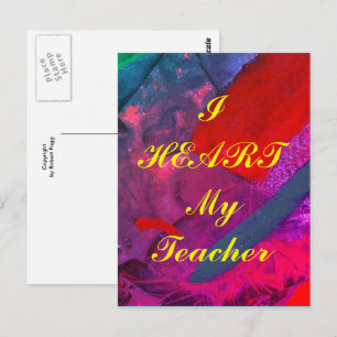 Postal de apreciación de "I Heart My Teacher"
