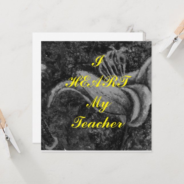 Postal de apreciación de "I Heart My Teacher" (Anverso/Reverso In Situ)