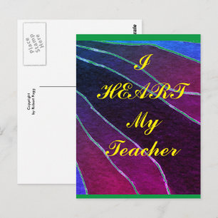 Postal de apreciación de "I Heart My Teacher"