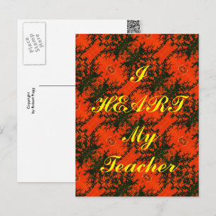 Postal de apreciación de "I Heart My Teacher"
